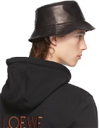 LOEWE Black Leather Fisherman Bucket Hat