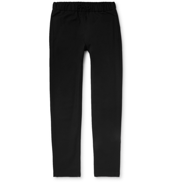 Photo: A.P.C. - Black Kaplan Cotton and Wool-Blend Drawstring Trousers - Black