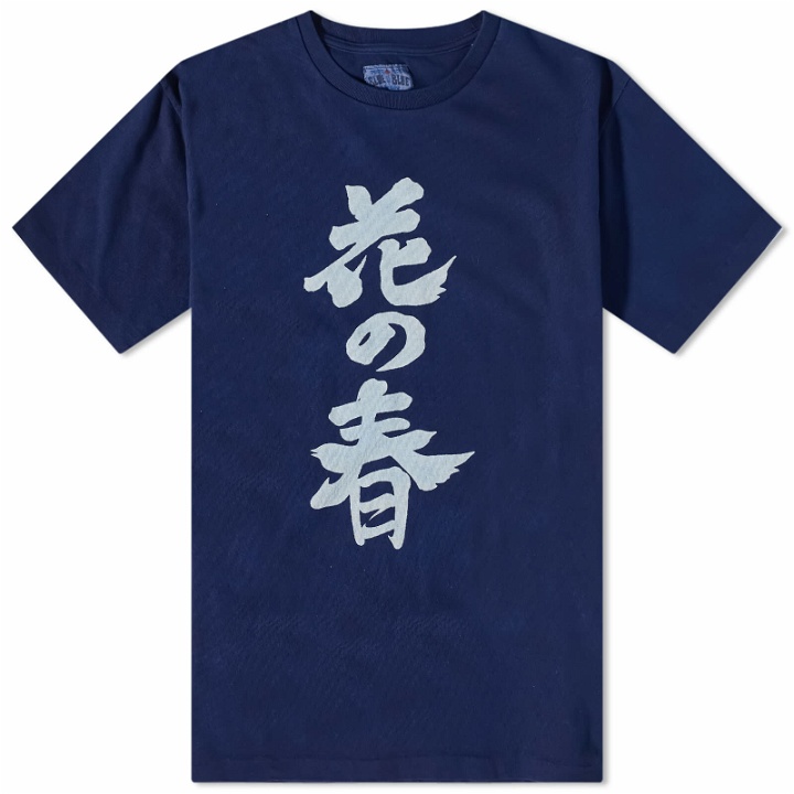 Photo: Blue Blue Japan Men's Hana No Haru Bassen T-Shirt in Indigo