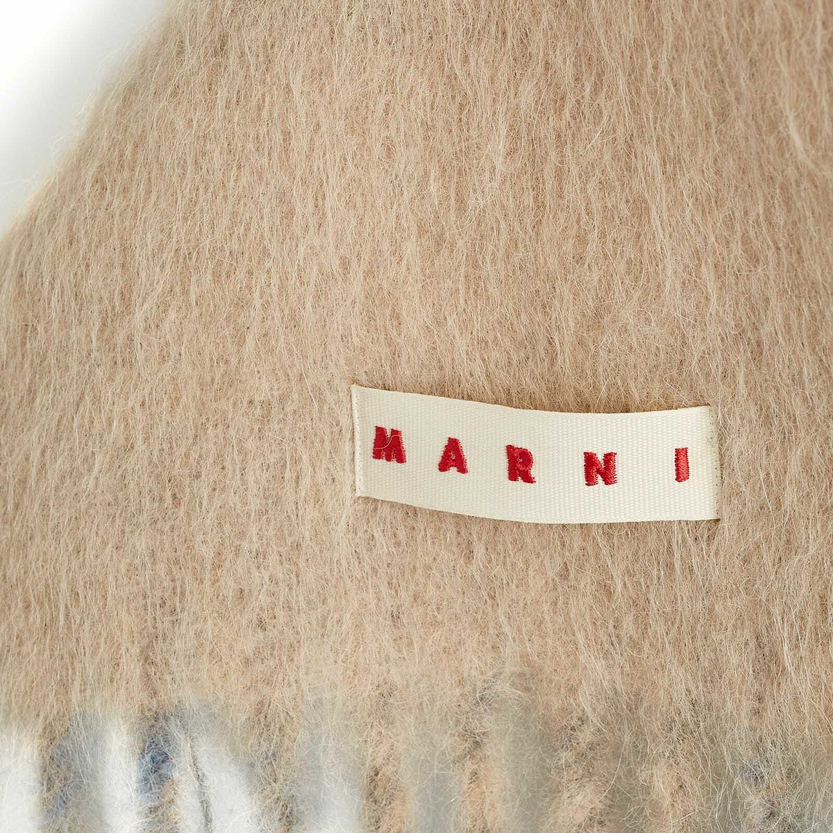 Marni Men's Logo Stripe Wool Scarf in Pompeii 