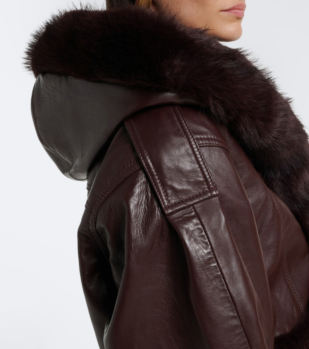 Retrofête Jia cropped leather jacket