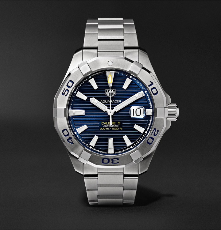 Photo: TAG Heuer - Aquaracer Automatic 43mm Steel Watch - Men - Blue