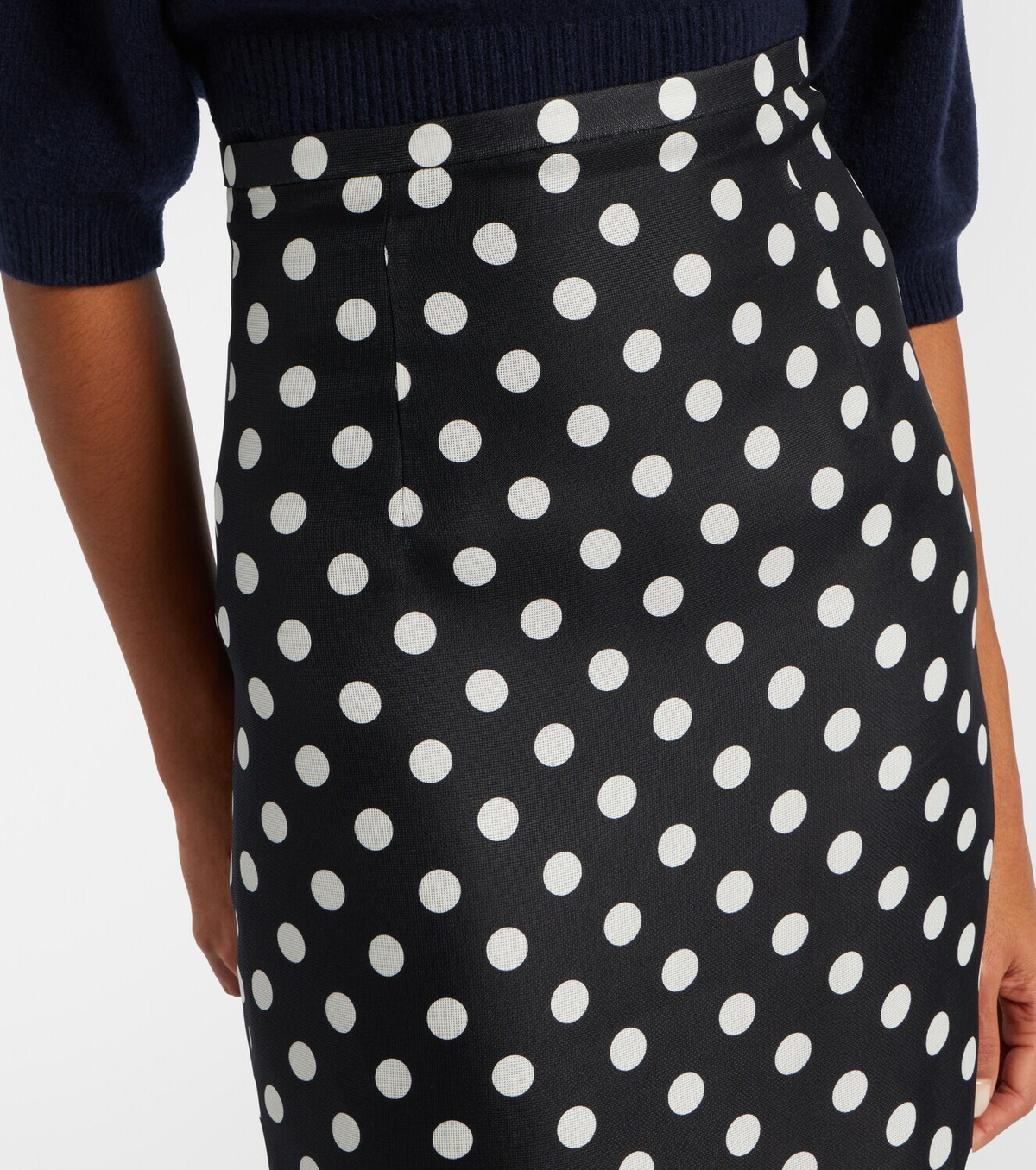 Khaite Winton polka-dot high-rise silk maxi skirt