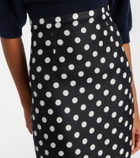 Khaite Winton polka-dot high-rise silk maxi skirt