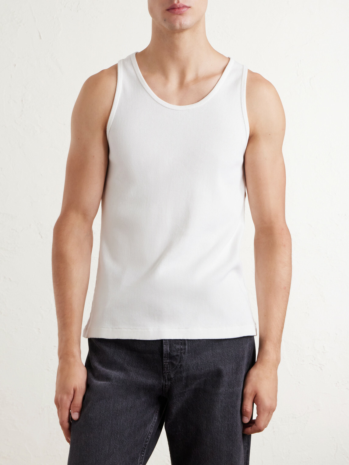 Corridor - Ribbed Cotton Tank Top - White
