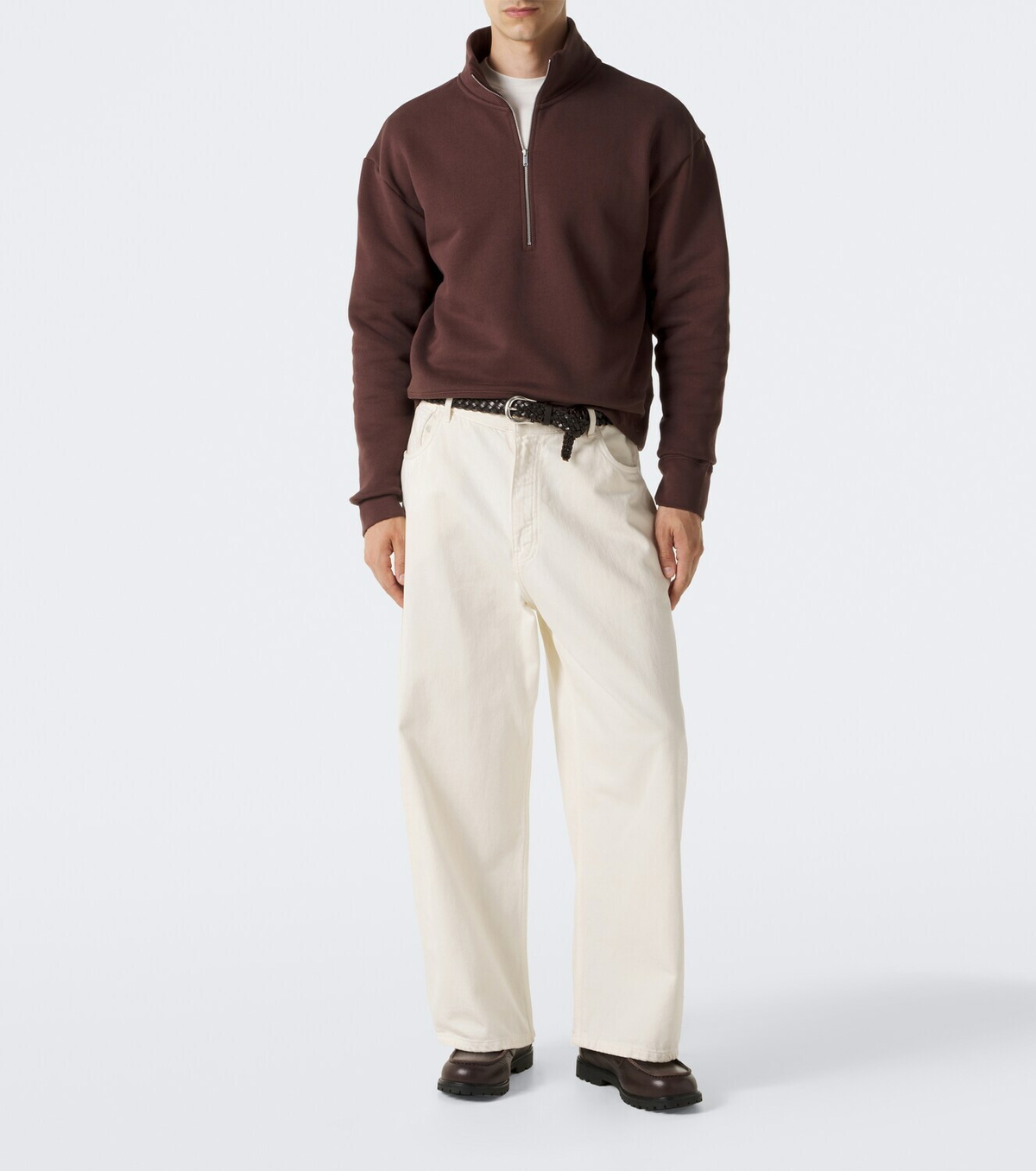 Studio Nicholson Cotton jersey half-zip sweatshirt