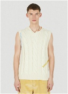 Cable Knit Sleeveless Sweater in Cream