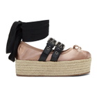 Miu Miu Pink Double Bands Platform Espadrilles