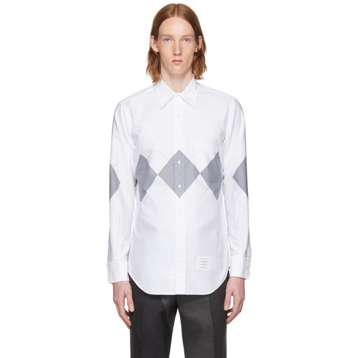 Photo: Thom Browne White Argyle Classic Shirt