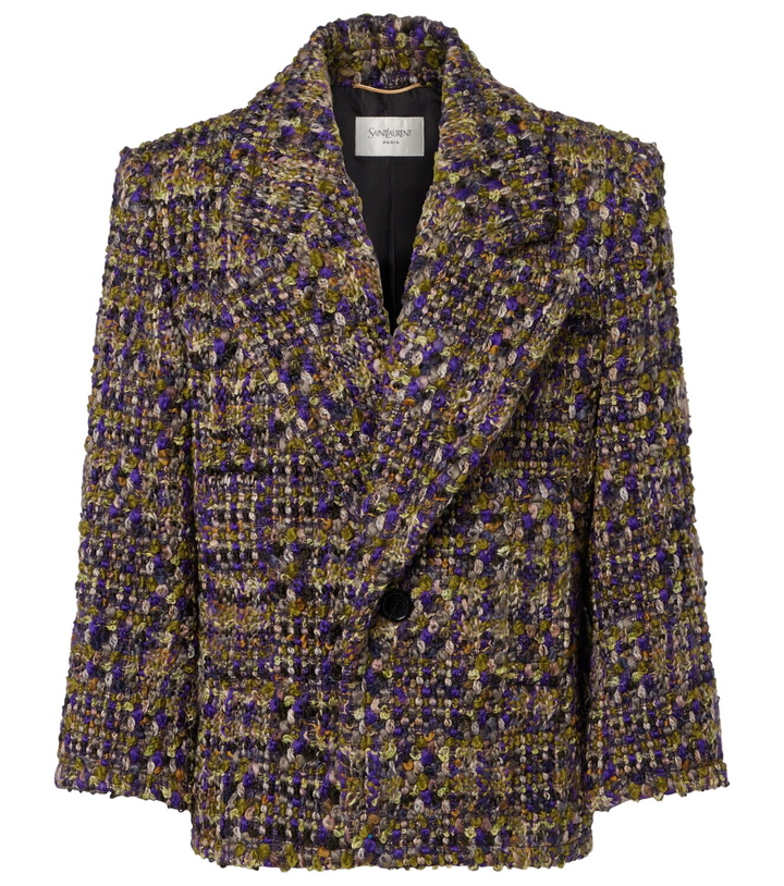 Photo: Saint Laurent Wool-blend tweed blazer