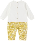 Versace Baby White Barocco Jumpsuit