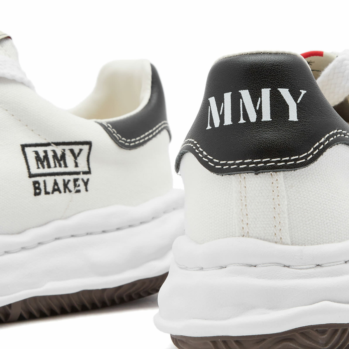 Maison MIHARA YASUHIRO Men's Blakey Low Original Sole Canvas Sneakers in White