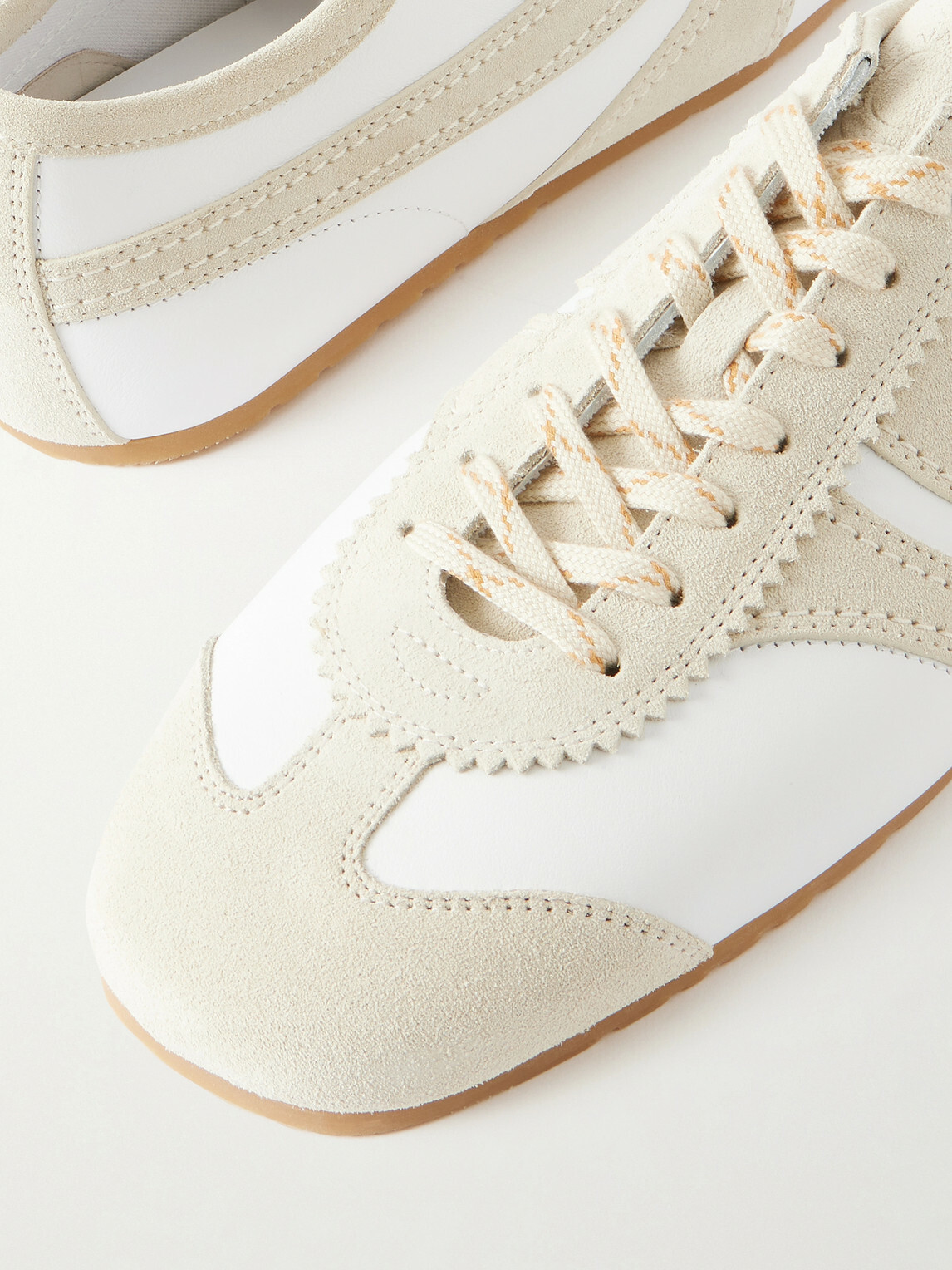 Dries Van Noten - Suede-Trimmed Leather Sneakers - White