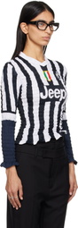 Conner Ives Black & White Shirred Football T-shirt