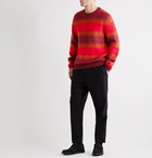 Mr P. - Striped Brushed-Knit Sweater - Orange