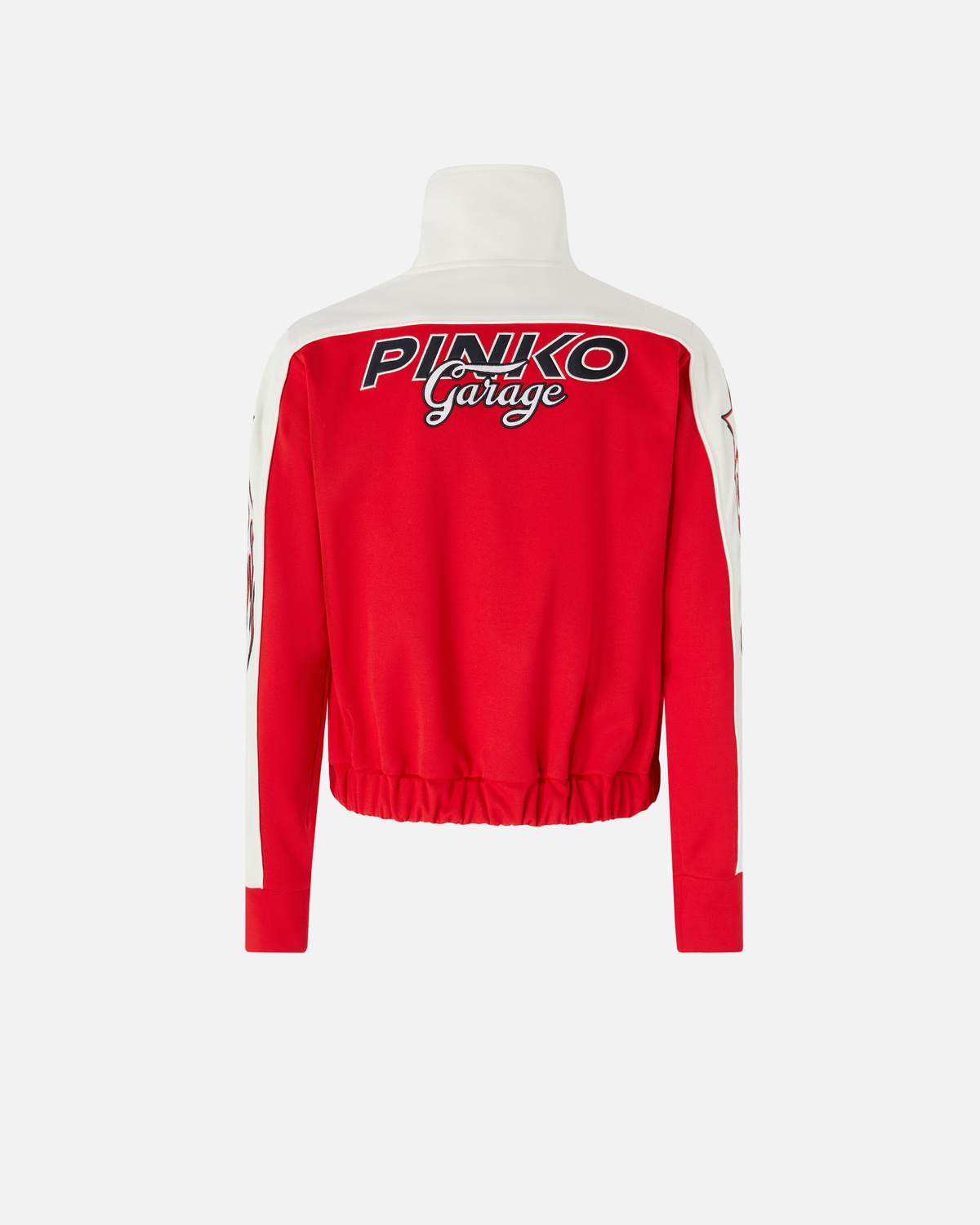 PINKO  デザイン　トップス Pinko Pinko Garage Cropped Sweatshirt With Zip Red/Butter Pinko