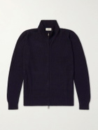 PIACENZA 1733 - Knitted Silk and Linen-Blend Zip-Up Cardigan - Blue