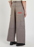 Willy Chavarria Stockton Double-knee Wide-leg Cotton Cargo Trousers Grey