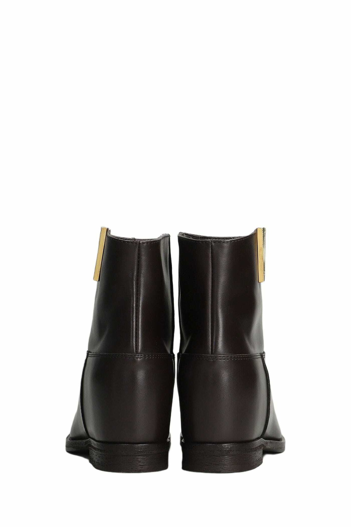 Via Roma 15 Ankle Boots Inside Wedge In Dark Brown Leather
