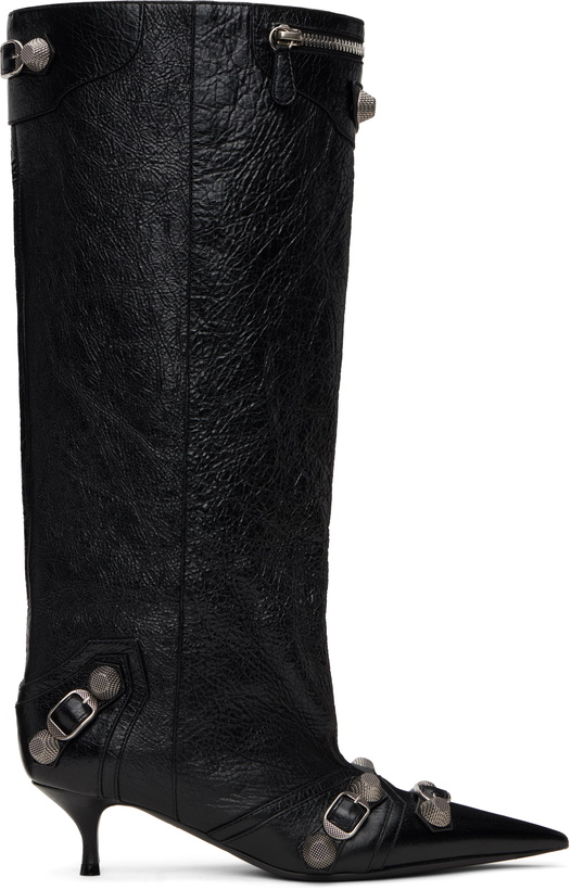 Photo: Balenciaga Black Cagole Wide 50mm Boots