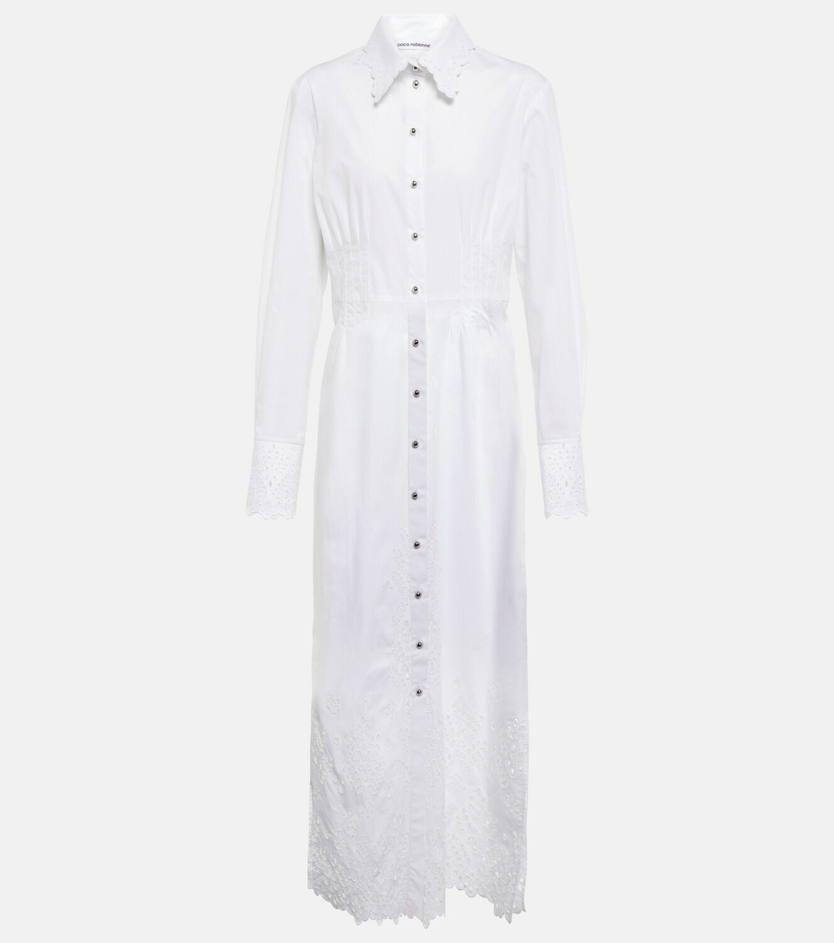 Paco Rabanne - Broderie anglaise cotton shirt dress