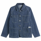 Service Works Men's Pinstripe Denim Coverall Jacket in Indigo