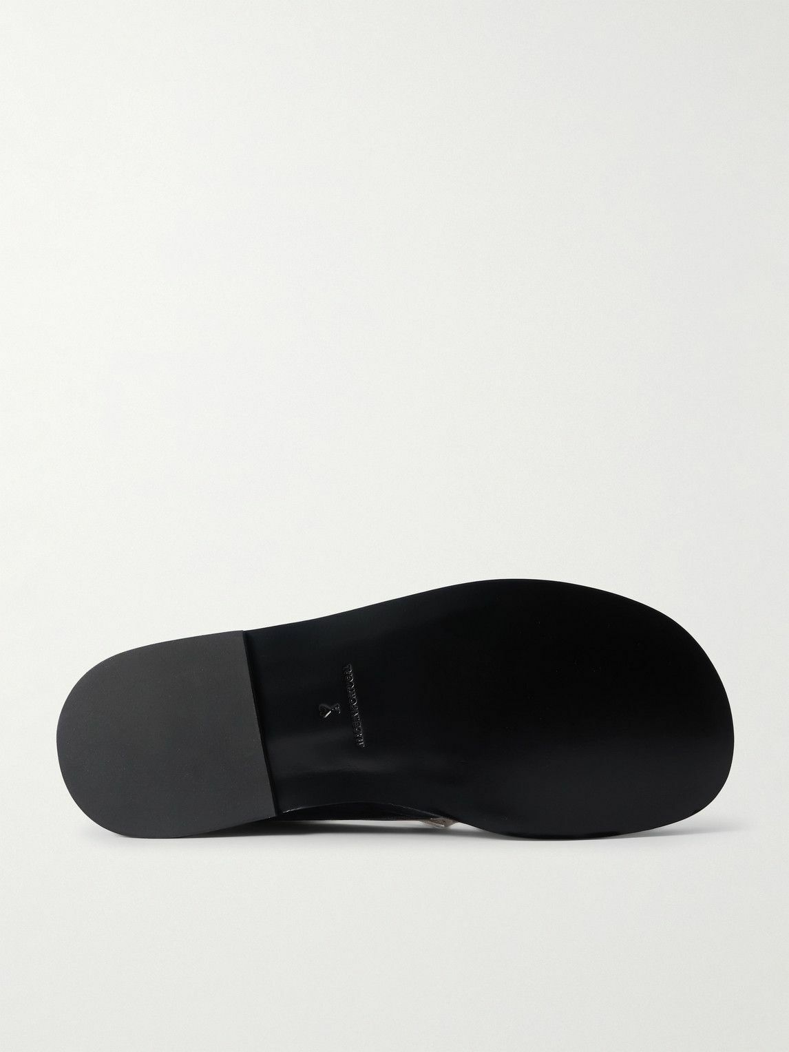 AMI PARIS - Midi Gathered Two-Tone Glossed-Leather Loafers - Black