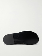 AMI PARIS - Midi Gathered Two-Tone Glossed-Leather Loafers - Black