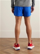Nike Running - Stride Straight-Leg Mesh-Panelled Dri-FIT Ripstop Drawstring Shorts - Blue
