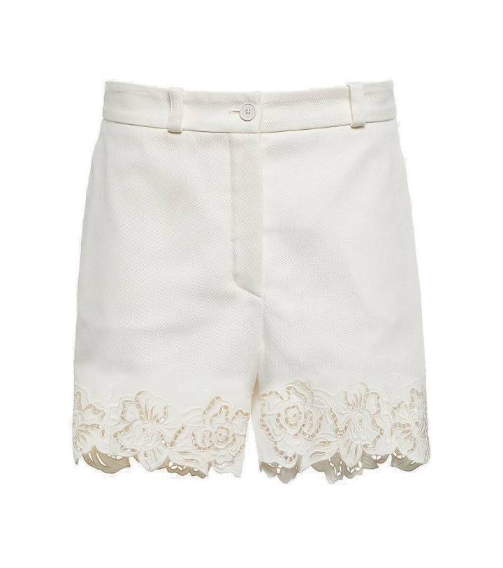 Photo: Elie Saab Embroidered cotton shorts