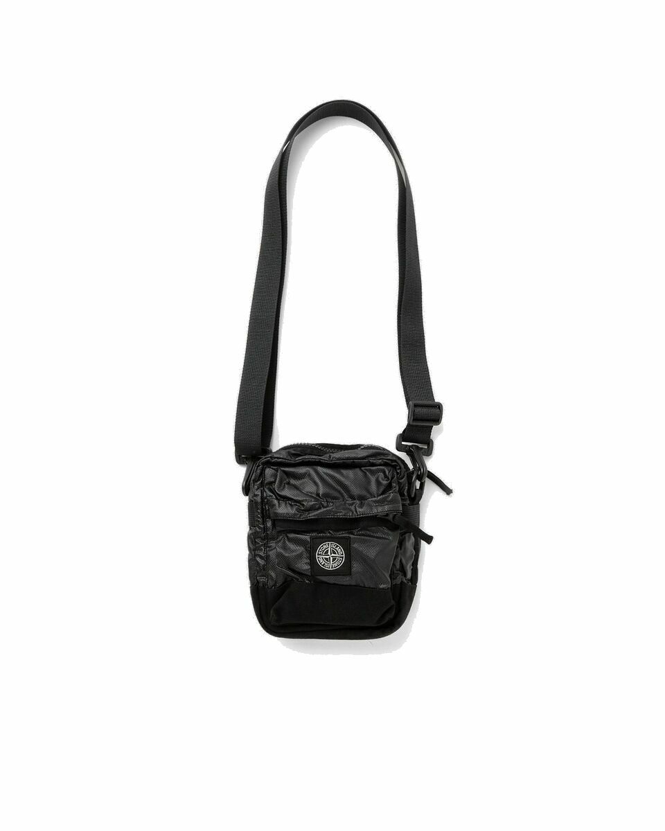 Photo: Stone Island Bumbag Mussola Gommata Canvas Accessories, Garment Dyed Black - Mens - Small Bags