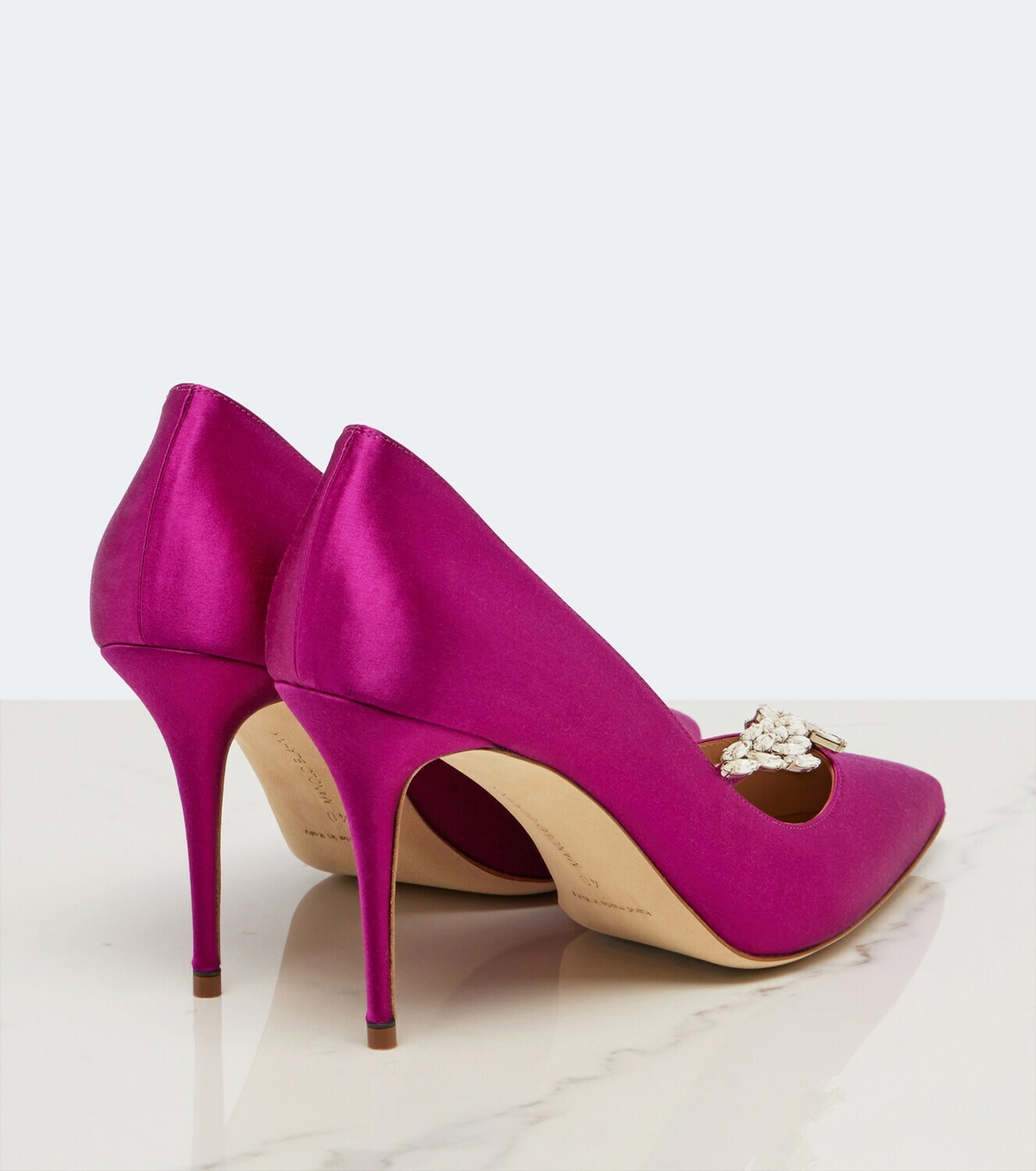 Manolo Blahnik Nadira embellished satin pumps