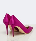 Manolo Blahnik Nadira embellished satin pumps