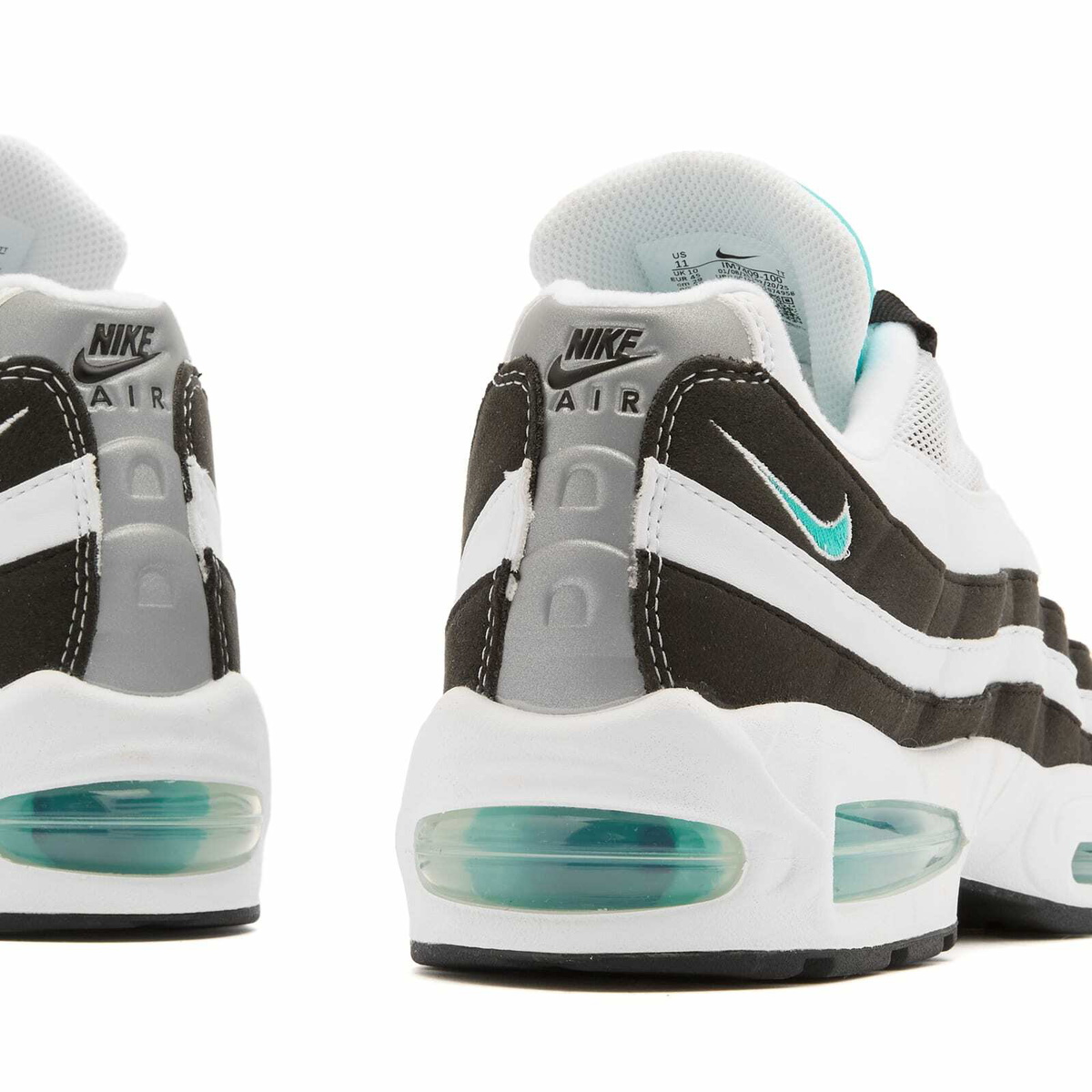 Nike Air Max 95 Og Sneaker in White/Jade/Metallic