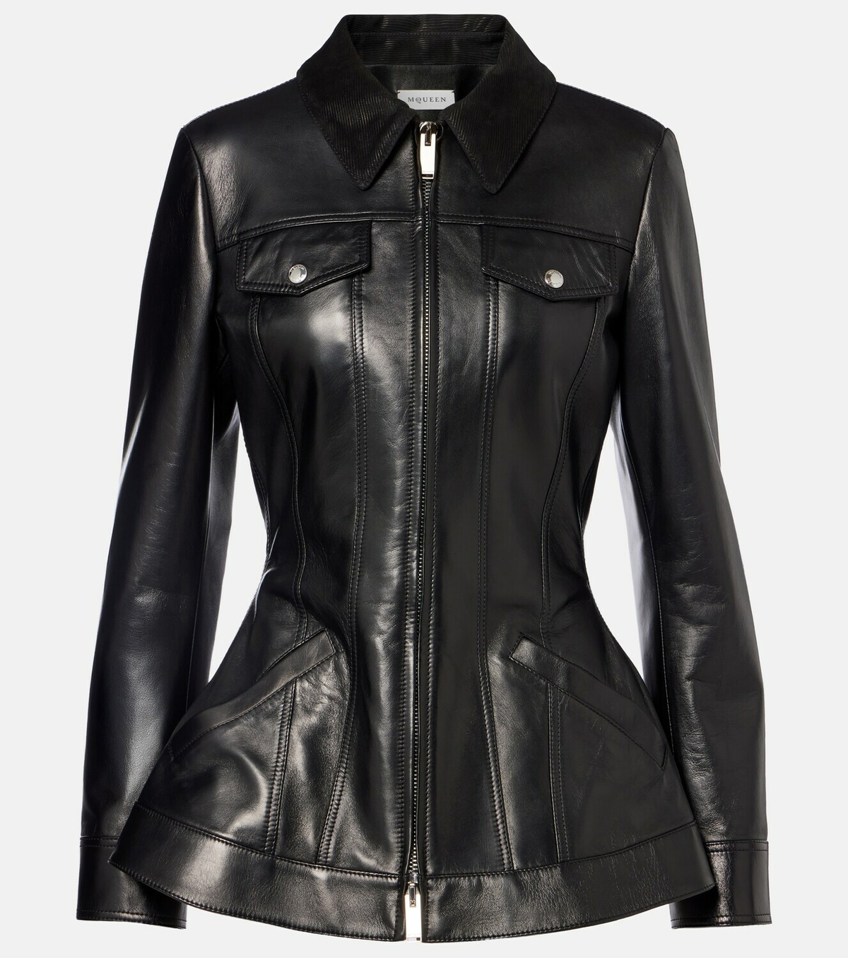 McQueen Peplum leather jacket