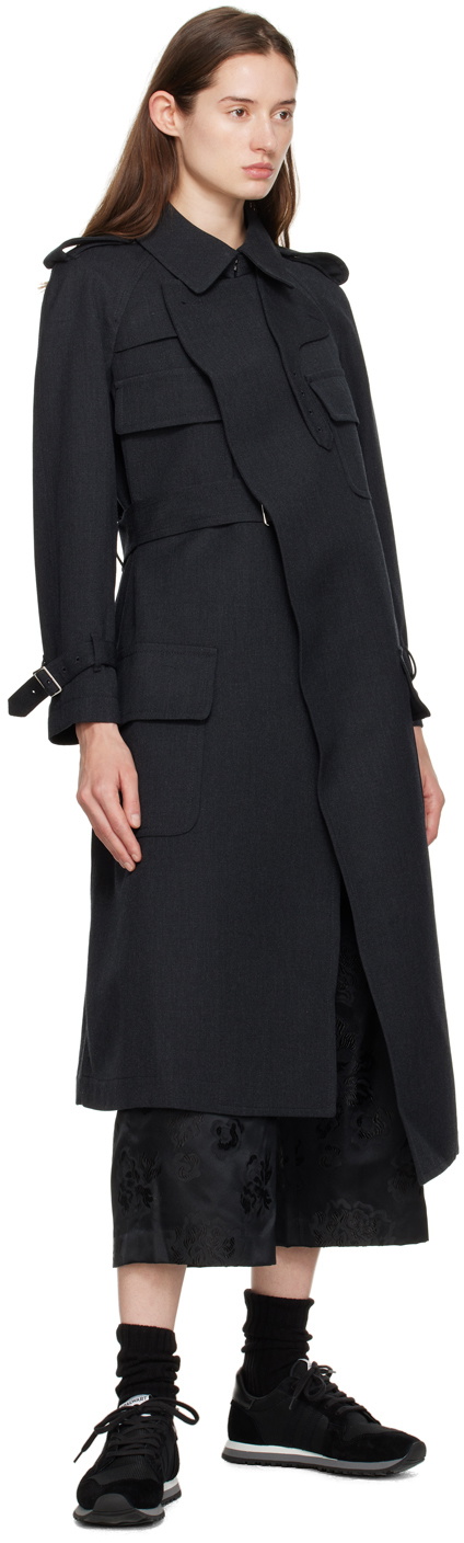 Comme des Garçons Comme des Garçons Gray Belted Coat