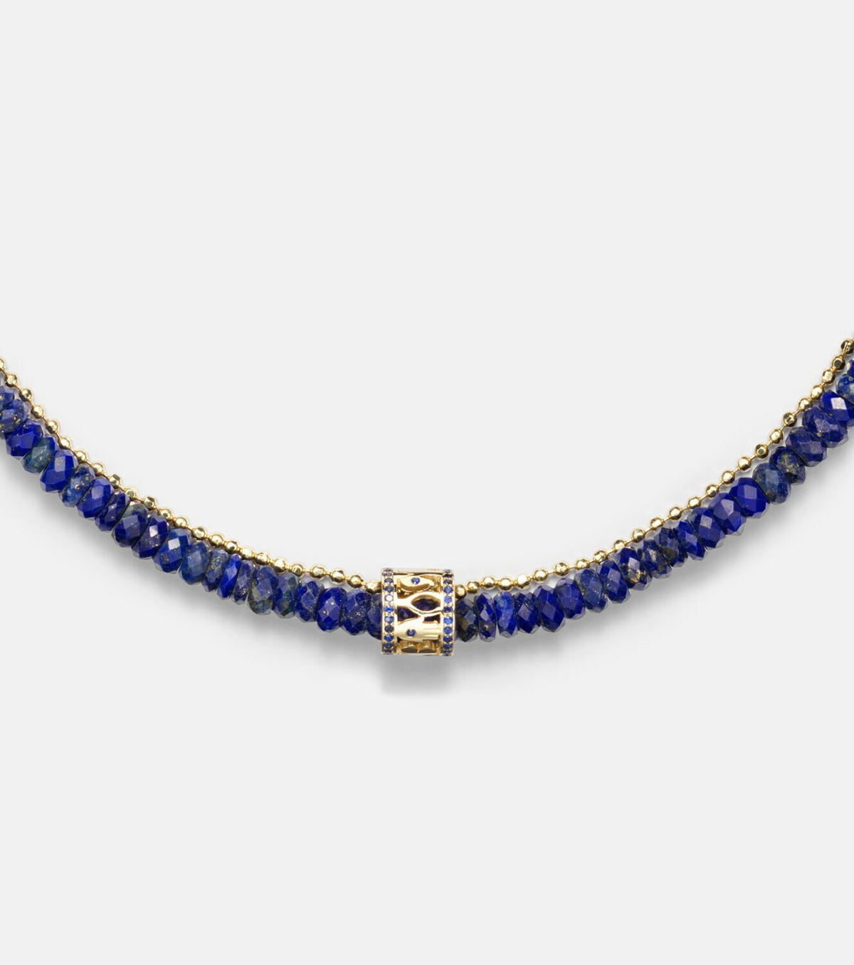 Sydney Evan 14kt gold necklace with lapis lazuli and diamonds