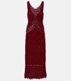 Rabanne Embellished crochet cotton midi dress