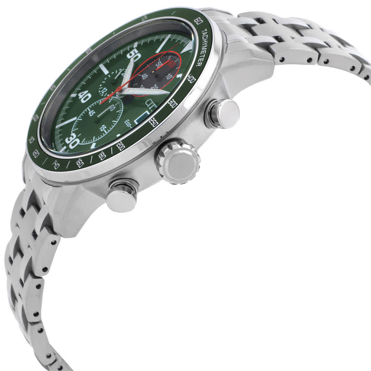 Citizen Brycen Chronograph Eco-Drive Green Dial Mens Watch CA0851-56X