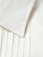 Favourbrook - Pintucked Linen Tuxedo Shirt - White