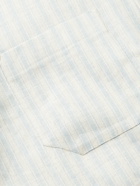 Kiton - Slim-Fit Button-Down Collar Striped Linen-Blend Shirt - Blue