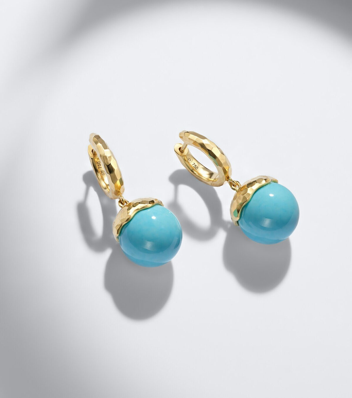 Octavia Elizabeth Orb 18kt gold earrings with turquoise