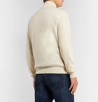 Loro Piana - Suede-Trimmed Cashmere Half-Zip Sweater - Neutrals