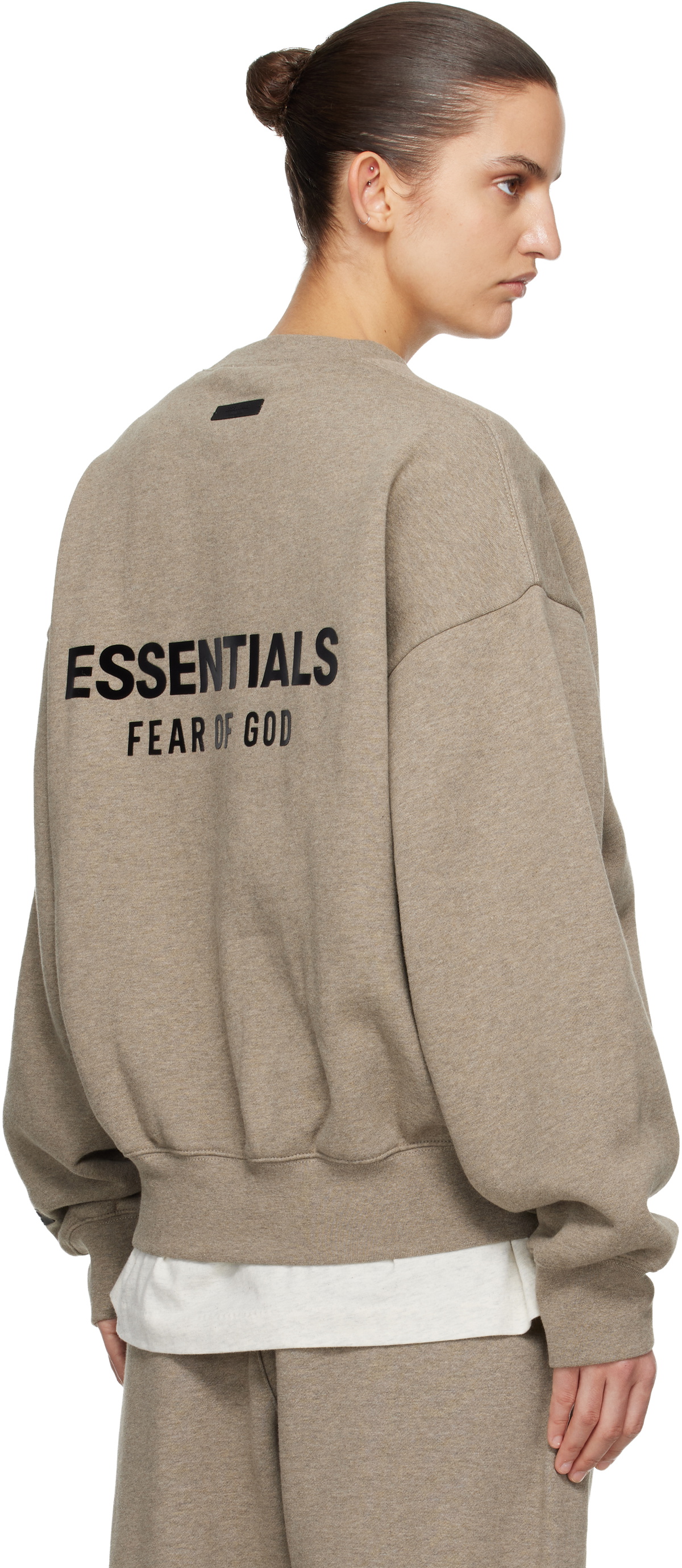 Fear of God ESSENTIALS Beige Classic Crewneck Sweatshirt
