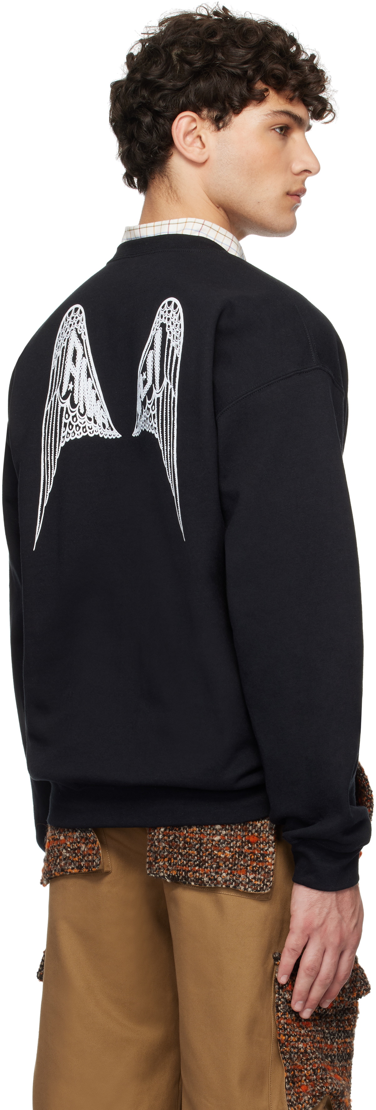 Anna Sui Black 'Anna Sui Wings' Crew Neck Sweatshirt