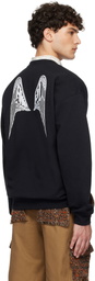 Anna Sui Black 'Anna Sui Wings' Crew Neck Sweatshirt