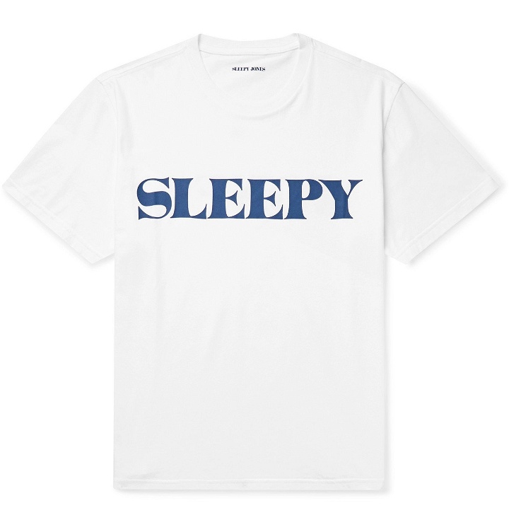 Photo: Sleepy Jones - Jackson Logo-Print Cotton-Jersey T-Shirt - White