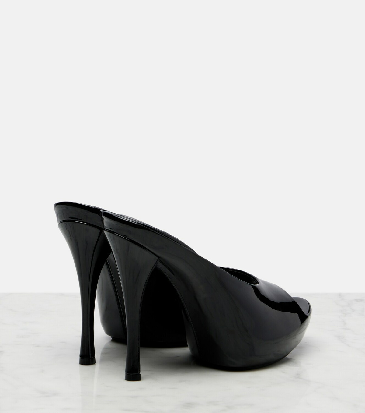 Gucci Viv patent leather platform mules