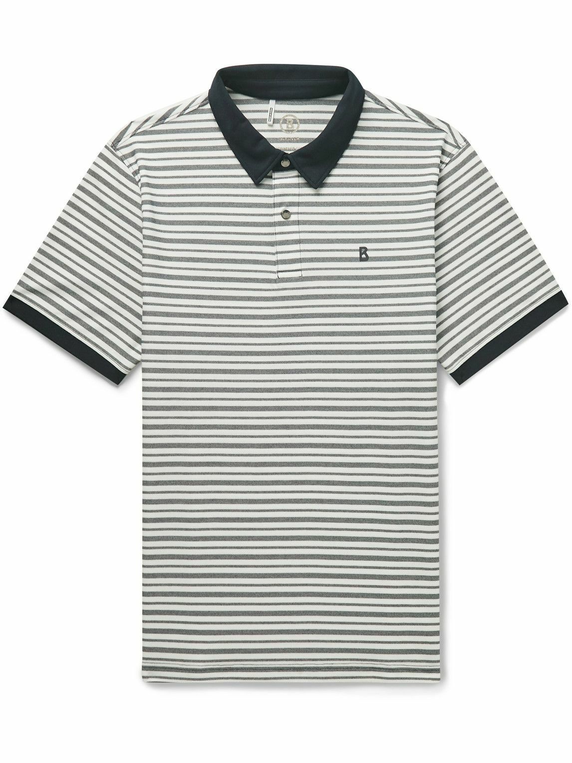 Bogner - Timo Logo-Appliquéd Striped Cotton-Blend Piqué Polo Shirt ...