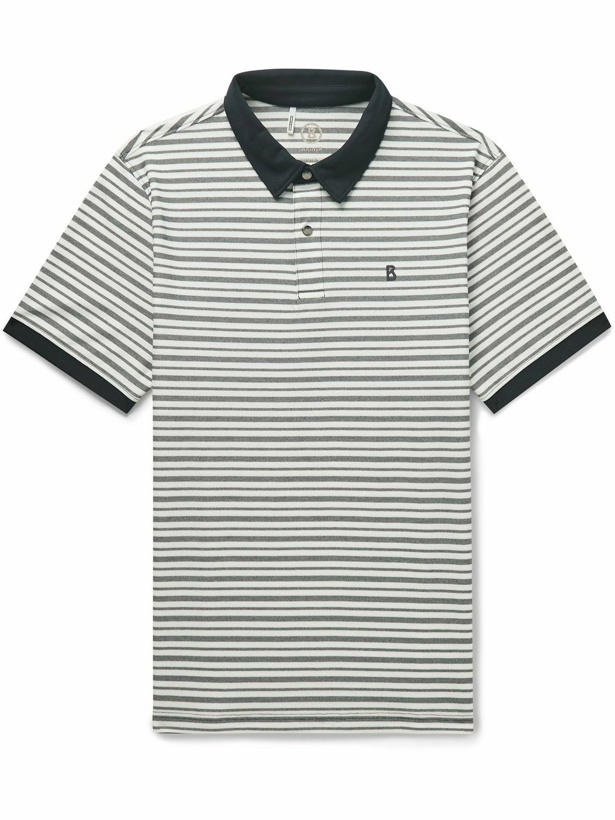 Photo: Bogner - Timo Logo-Appliquéd Striped Cotton-Blend Piqué Polo Shirt - Black
